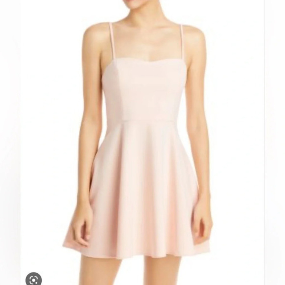 French Connection Women Summer Whisper Sweetheart Mini Dress Fit n Flare 12 pink